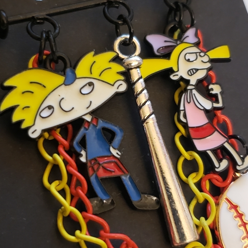 Handmade Hey Arnold Helga Charm Safety Pin Brooch - Picture 2 of 4